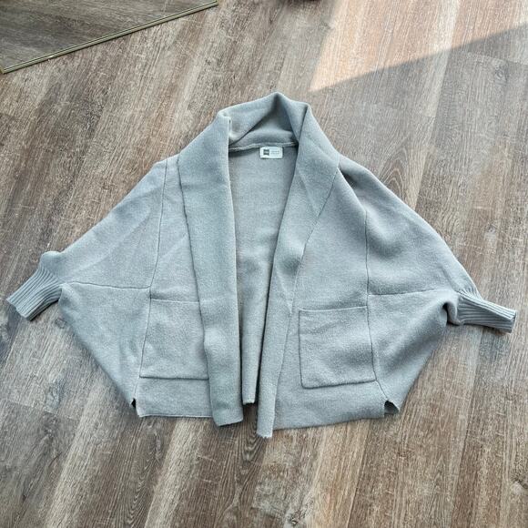 Look By M Newyork Shrug It Off Cape Cardigan Sweater Slouchy Gray - Picture 1 of 6